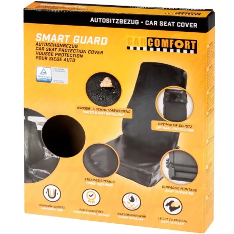 Ülésvédő huzat első ülésre - ECO bőr - fekete - GUARD - WALSER