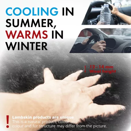 Volánvédő 37-39 cm - báránybőr - fekete - WALSER