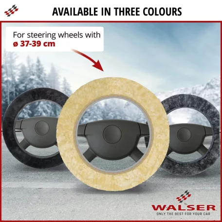 Volánvédő 37-39 cm - báránybőr - fekete - WALSER