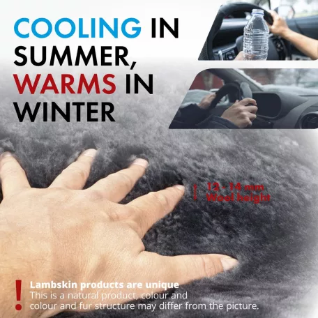 Volánvédő 37-39 cm - báránybőr - antracit - WALSER