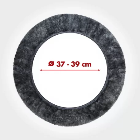 Volánvédő 37-39 cm - báránybőr - antracit - WALSER
