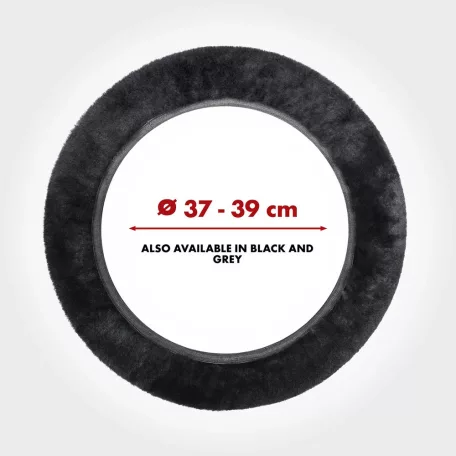 Volánvédő 37-39 cm - báránybőr - fekete - WALSER