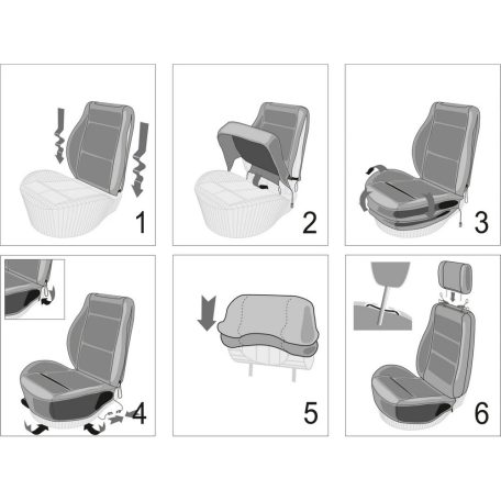 Üléshuzat - bőr - CLINT - fekete - WALSER