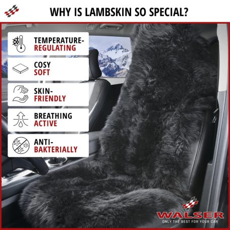Üléshuzat - báránybőr - MARLA - fekete - WALSER