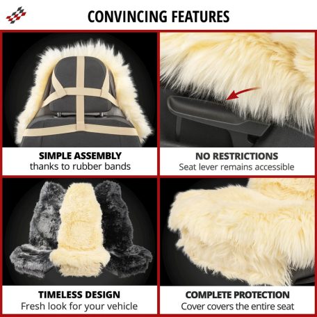 Üléshuzat - báránybőr - MARLA - fekete - WALSER