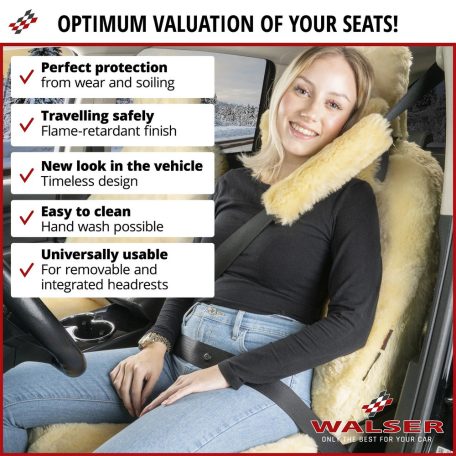 Üléshuzat - báránybőr - MARLA - fekete - WALSER