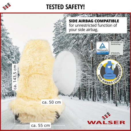 Üléshuzat - báránybőr - MARLA - fekete - WALSER