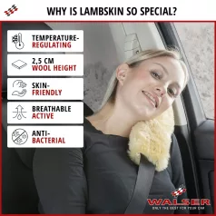   Biztonsági öv párna - báránybőr - 2 db - MILLIE - WALSER