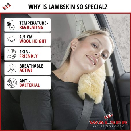 Biztonsági öv párna - báránybőr - 2 db - MILLIE - WALSER