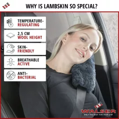   Biztonsági öv párna - báránybőr - 2 db - MILLIE - WALSER