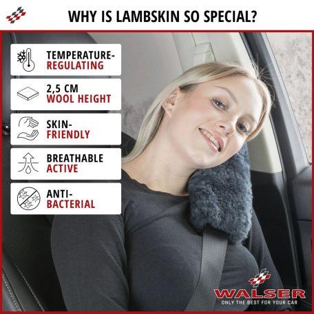 Biztonsági öv párna - báránybőr - 2 db - MILLIE - WALSER