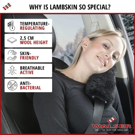 Biztonsági öv párna - báránybőr - 2 db - MILLIE - WALSER