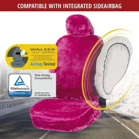 Üléshuzat - bolyhos műszőrme - TEDDY - pink - WALSER