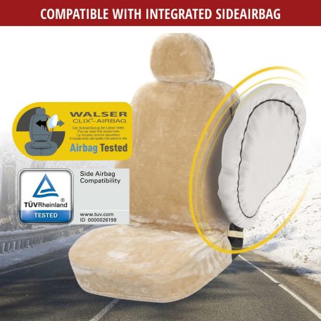 Üléshuzat - bolyhos műszőrme - TEDDY - bézs - WALSER