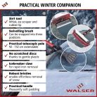 Teleszkópos hókefe jégkaparóval, vízlehúzóval 92-132 cm - piros-fekete - WALSER