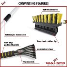 Teleszkópos hókefe jégkaparóval, vízlehúzóval 60-90 cm - ABISKO - WALSER