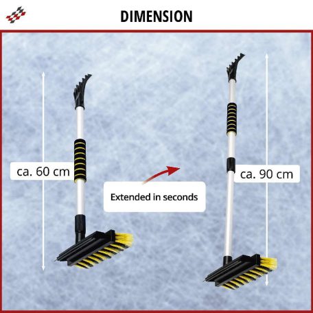 Teleszkópos hókefe jégkaparóval, vízlehúzóval 60-90 cm - ABISKO - WALSER