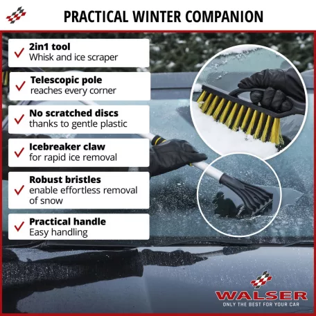 Teleszkópos hókefe jégkaparóval 88-115 cm - KALIX - WALSER