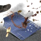 Gumiszőnyeg garnitúra textil hatású 3D felület - BLUE-BLACK - NEW STYLE - WALSER