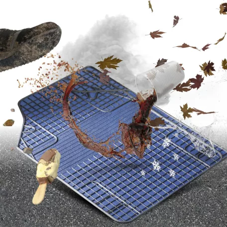 Gumiszőnyeg garnitúra textil hatású 3D felület - BLUE-BLACK - NEW STYLE - WALSER