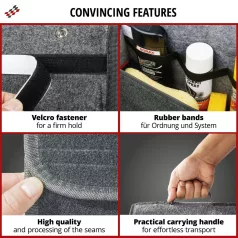 Autós tároló táska - S - szürke - 28x18x28 cm - WALSER