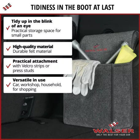 Autós tároló táska - S - szürke - 28x18x28 cm - WALSER