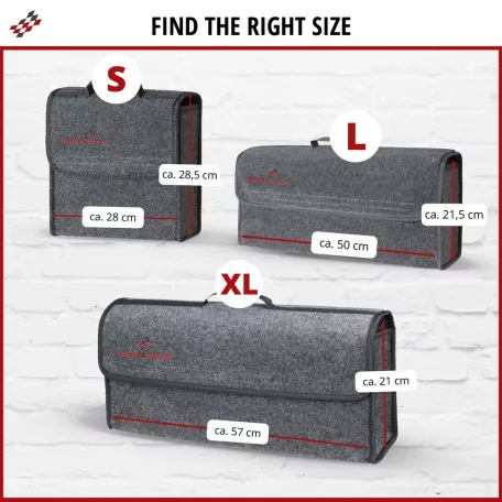 Autós tároló táska - L - szürke - 50x16x21 cm - WALSER