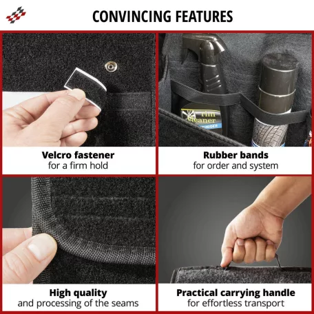 Autós tároló táska - L - fekete - 50x16x21 cm - WALSER