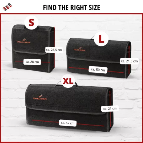 Autós tároló táska - XXL - fekete - 57x16x21 cm - WALSER