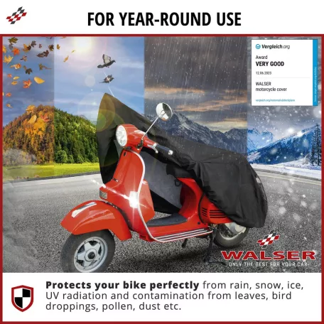 Motortakaró ponyva PREMIUM - SCOOTER - S méret - 185x90x100 cm fekete - WALSER