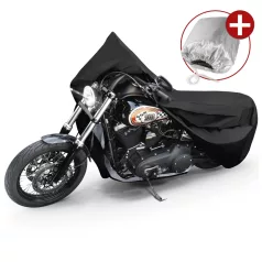   Motortakaró ponyva PREMIUM - CHOPPER - L méret - 250x100x130 cm fekete - WALSER