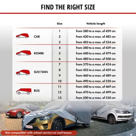 Autótakaró ponyva - négyévszakos - CAR - 2-430-482 - ALL WEATHER PLUS - WALSER