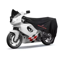   Motortakaró ponyva - BELTÉRI - SPORT - M méret - 215x95x120 cm fekete - WALSER