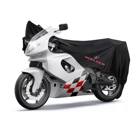 Motortakaró ponyva - BELTÉRI - SPORT - M méret - 215x95x120 cm fekete - WALSER