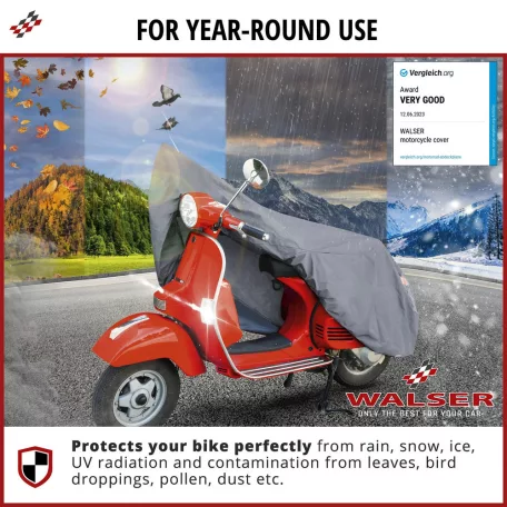 Motortakaró ponyva PREMIUM - SCOOTER - S méret - 185x90x100 cm szürke - WALSER