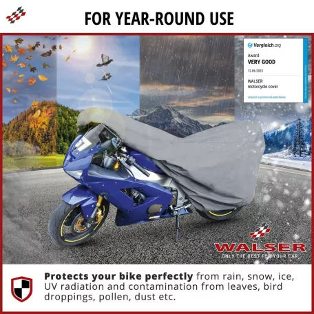 Motortakaró ponyva PREMIUM - SPORT - M méret - 215x95x120 cm szürke - WALSER