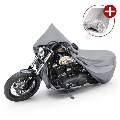 Motortakaró ponyva PREMIUM - CHOPPER - L méret - 250x100x130 cm szürke - WALSER
