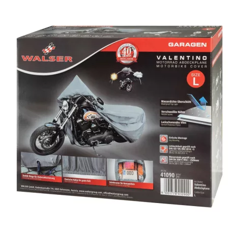 Motortakaró ponyva PREMIUM - CHOPPER - L méret - 250x100x130 cm szürke - WALSER