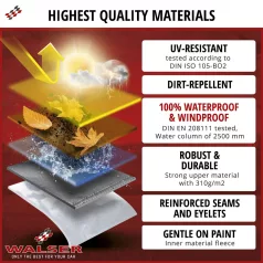   Motortakaró ponyva PREMIUM - ENDURO - XL méret - 255x110x135 cm szürke - WALSER