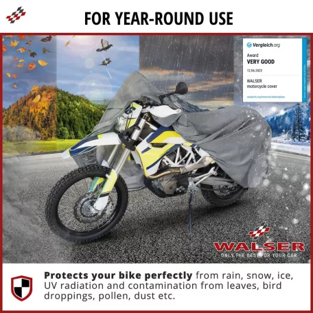 Motortakaró ponyva PREMIUM - ENDURO - XL méret - 255x110x135 cm szürke - WALSER