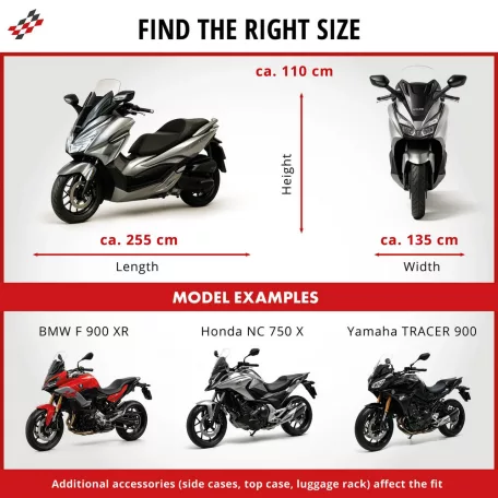Motortakaró ponyva PREMIUM - ENDURO - XL méret - 255x110x135 cm szürke - WALSER