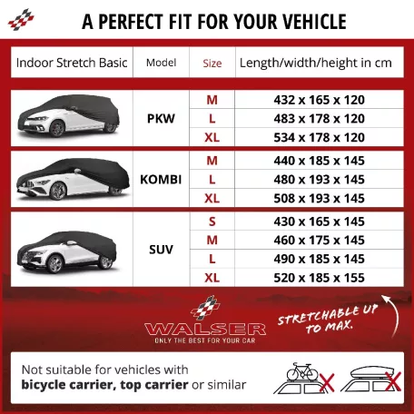 Autótakaró ponyva - beltéri - SUV - 8-425-459 cm - STRETCH - WALSER