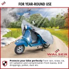 Motortakaró ponyva BASIC - SCOOTER - S méret - 185x90x100 cm ezüst - WALSER