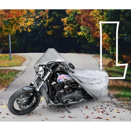 Motortakaró ponyva BASIC - CHOPPER - L méret - 250x100x130 cm ezüst - WALSER