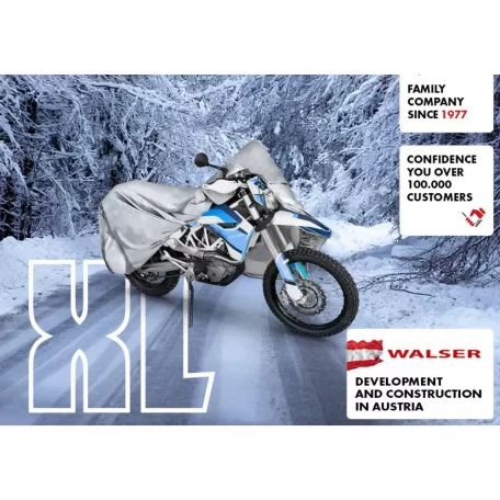 Motortakaró ponyva BASIC - ENDURO - XL méret - 255x110x135 cm ezüst - WALSER