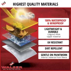   QUAD ponyva - M méret - 255x120x120 cm ezüst - All Weather - WALSER