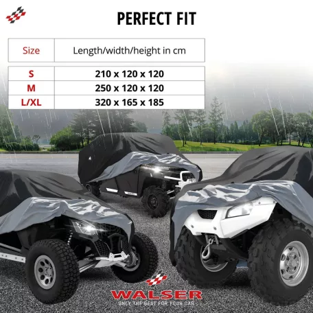 QUAD ponyva - S méret - 210x120x120 cm fekete - All Weather - WALSER