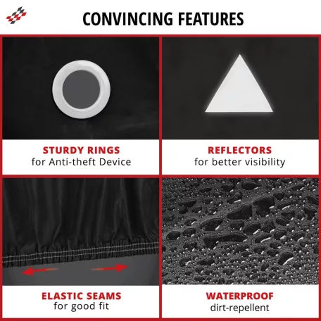 QUAD ponyva - M méret - 255x120x120 cm fekete - All Weather - WALSER