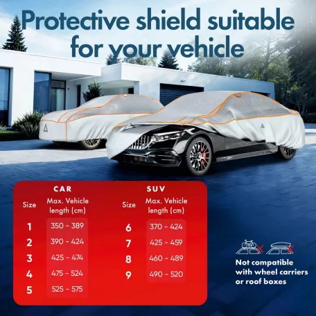 Autótakaró ponyva jégeső ellen - CAR - 1-350-389 - PREMIUM ALU-EPE + UV - WALSER