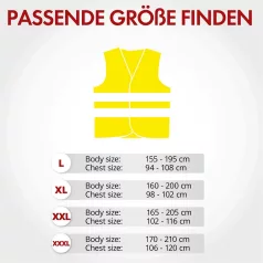   Láthatósági fényvisszaverő mellény - XXXL méret - WALSER